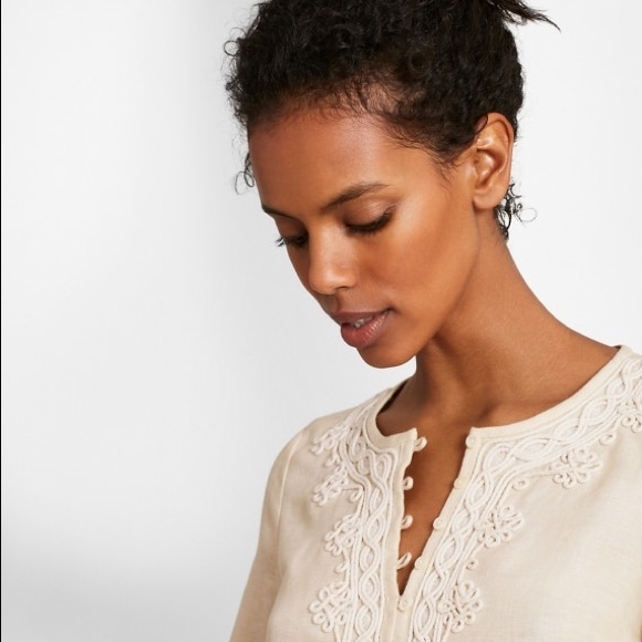 NWT brooks brothers Embroidered Linen Tunic - Picture 4 of 4